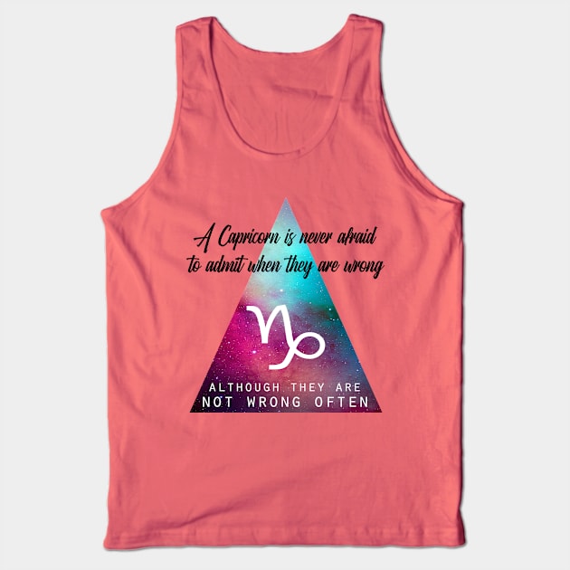 Geometrical Capricorn Zodiac Sign Quote Tank Top by TheBlackCatprints